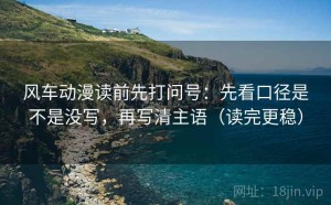 风车动漫读前先打问号：先看口径是不是没写，再写清主语（读完更稳）