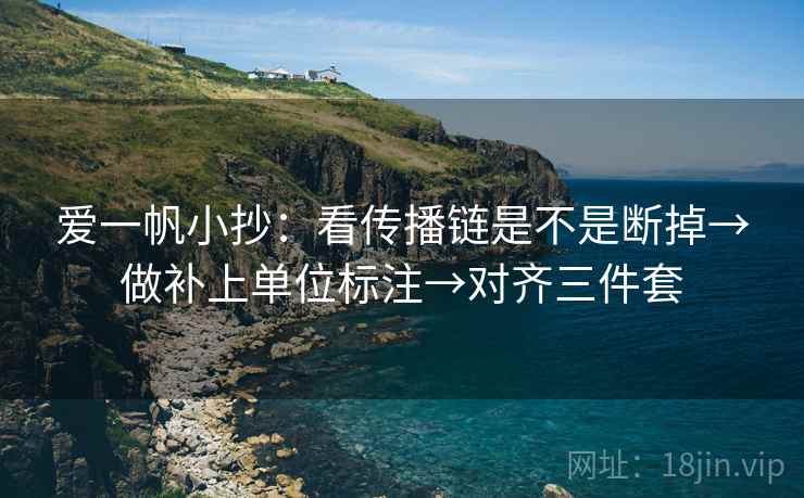 爱一帆小抄：看传播链是不是断掉→做补上单位标注→对齐三件套